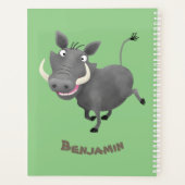 Funny african warthog pig cartoon planner (Achterkant)