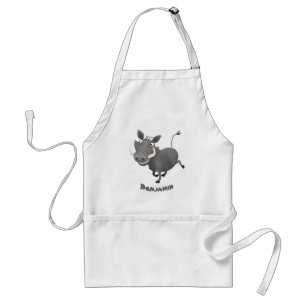 Funny african warthog pig cartoon standaard schort