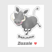 Funny african warthog pig cartoon sticker (Vel)