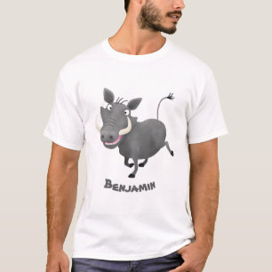 Funny african warthog pig cartoon t-shirt