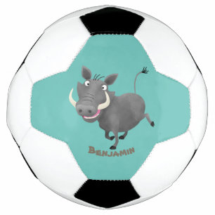 Funny african warthog pig cartoon voetbal