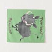 Funny african warthog pig cartoon wandkleed (Voorkant (horizontaal))