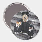 Funny Afstuderen Dogs & Cat Magneet (Voorkant / Achterkant)