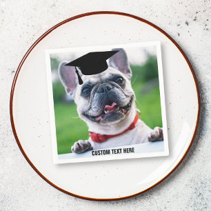 Funny Afstuderen French Bulldog Photo Custom Servet