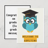 Funny Afstuderen Kaart Adulting humor (Voorkant / Achterkant)