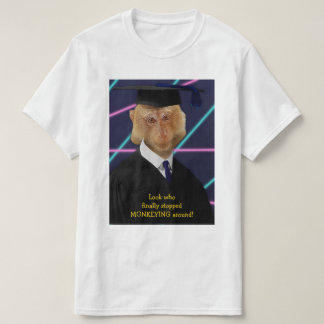 Funny Afstuderen Monkey Macaque Yearbook Custom T-shirt
