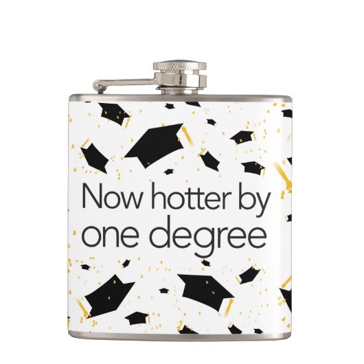 Funny afstuderen nu warmer met één graad - Flask Heupfles (Voorkant)
