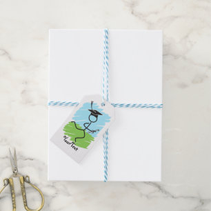 Funny Afstuderen Runner © - Land oversteken, spoor Cadeaulabel