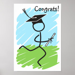 Funny Afstuderen Runner © - Land oversteken, spoor Poster