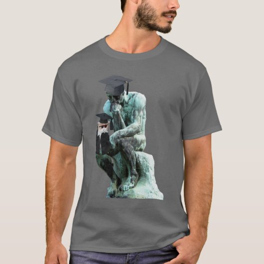 Funny Afstuderen Thinker T-shirt (Voorkant)