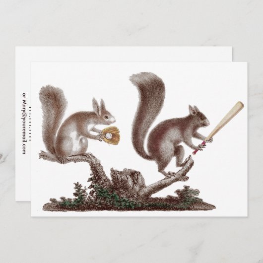 Funny After Game BBQ Rally Squirrels Kaart (Voorkant / Achterkant)