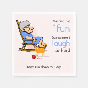 Funny Ageing Grandma Old Woman Servet