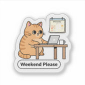 Funny AI Cat Meme – “Hold On, Let Me Ask My AI” Sticker (Voorkant)