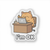 Funny AI Cat Meme Sticker (Voorkant)