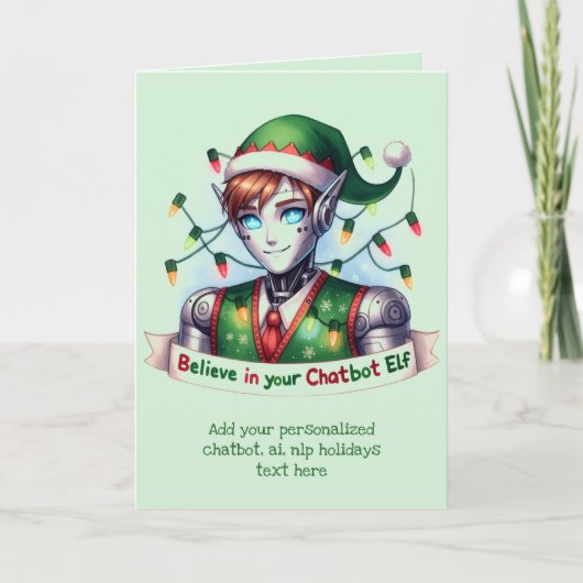 Funny Ai Chatbot Elf Carte de voeux Entreprise (Devant)