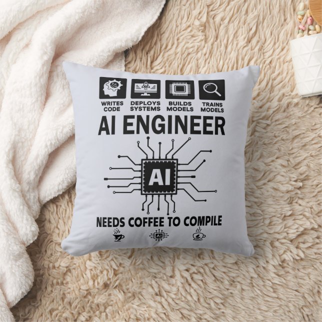 Funny AI Engineer Coding Programmer Developer Tech Kussen (Deken)