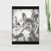 Funny Ai French Bulldog Selfie With Santa Claus Ch Kaart (Voorkant)