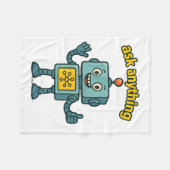 Funny Ai Robot With Ask Anything Quote _ Geek Tee Fleece Deken (Voorkant (Horizontaal))