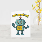 Funny Ai Robot With Ask Anything Quote _ Geek Tee  Kaart (Gele Bloem)