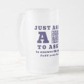 Funny AI Tech Specialist Personalized QR Code Blue Matglas Bierpul (Voorkant links)
