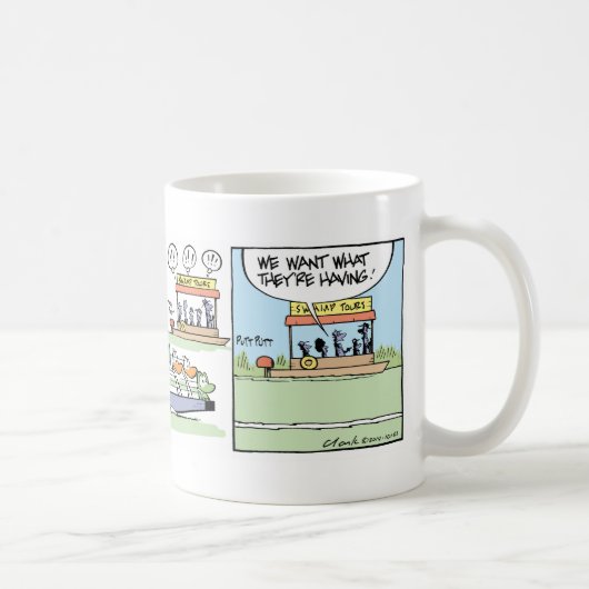 Funny Air Boating Croc Comic Mok (Rechts)