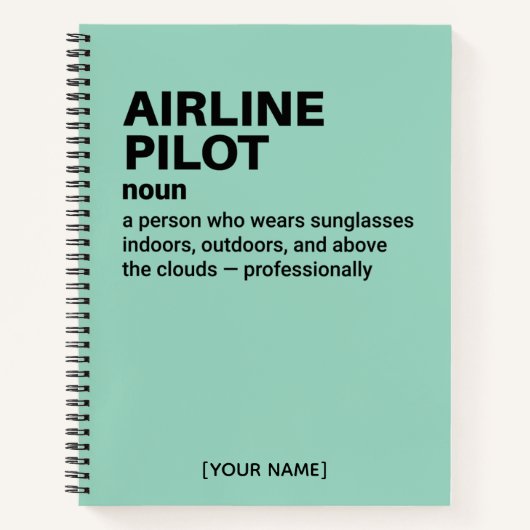 Funny Airline Pilot Definition Carnet cadeau (Devant)