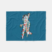 Funny Airplane Christmas Graphics Lights Lover Lon Fleece Deken (Voorkant (Horizontaal))