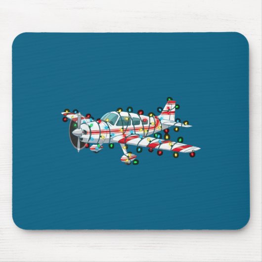 Funny Airplane Christmas Graphics Lights Lover Lon Muismat (Voorkant)