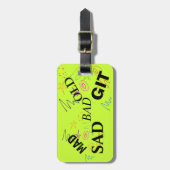 Funny Airport Codes: MAD SAD BAD OUD GIT Bagagelabel (Voorkant verticaal)