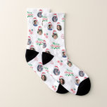 Funny Ajouter Famille Membre 4 Photos Collage Sant<br><div class="desc">Célébrez Noël avec ces chaussettes cool,  avec 4 photos de famille et texte personnalisés. Ajoutez facilement vos propres images et texte,  en cliquant sur l'option "personnaliser".</div>