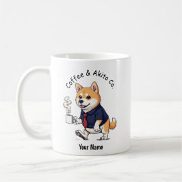Funny  Akita dog Business Suit Coffee  Koffiemok
