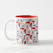 Funny Alaskan Malamute Kerstmis Pattern Tweekleurige Koffiemok (Links)