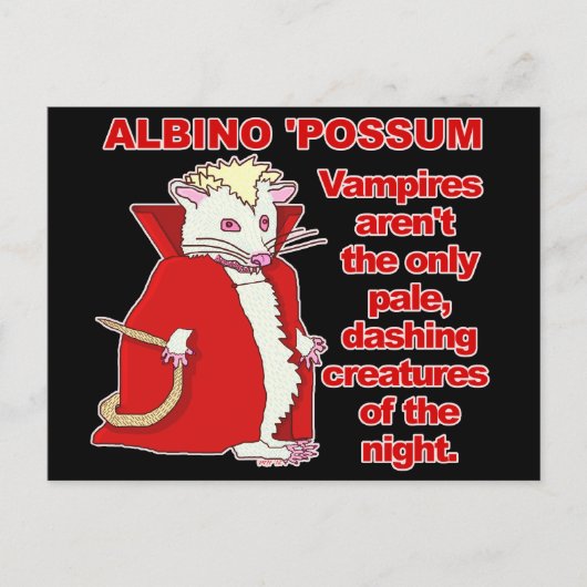 Funny Albino Possum Vampire Animal Briefkaart (Voorkant)