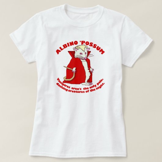 Funny Albino Possum Vampire Animal Humor T-shirt (Design voorkant)
