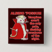 Funny Albino Possum Vampire Animal Vierkante Button 5,1 Cm (Voorkant)