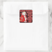 Funny Albino Possum Vampire Animal Vierkante Sticker (Tas)