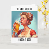 Funny Alcohol Humor Kaart (Gele Bloem)