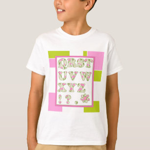 Funny alfabet, bloemalfabet, alfabet t-shirt