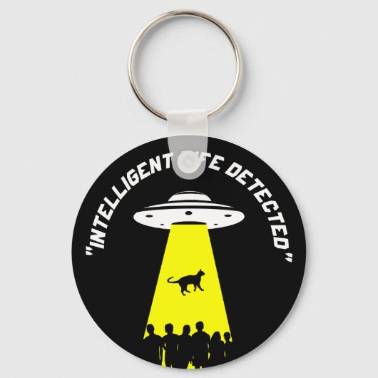 Funny Alien Cat Abduction Sleutelhanger (Voorkant)