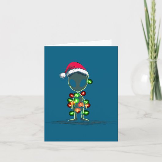 Funny Alien Christmas Graphics Lights Lover Extrat Kaart (Voorkant)