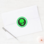 Funny Alien Classic Round Stickers (Envelop)