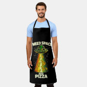 Funny Alien Head Eating Pizza UFO Extraterrestrial Schort (Gedragen)