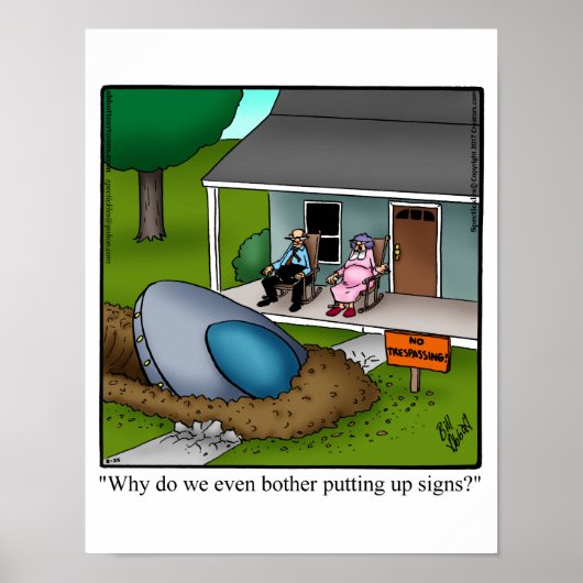Funny Alien Humor Poster (Voorkant)