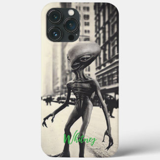 Funny Alien Invasion Retro ufo Sci Fi movie Name iPhone 13 Pro Max Hoesje