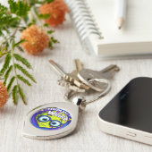 Funny Alien - "Mensen zijn raar" Space Button Sleutelhanger (Zijkant)