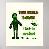 Funny Alien Poster (Voorkant)