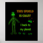 Funny Alien Poster (Voorkant)