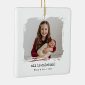 Funny All is Calmish Sibling Photo Christmas 2025 Keramisch Ornament (Rechts)
