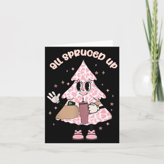Funny All Spruced Up Christmas Tree Boujee Cute Xm Kaart (Voorkant)
