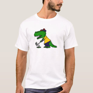 Funny Alligator die Golf speelt T-shirt